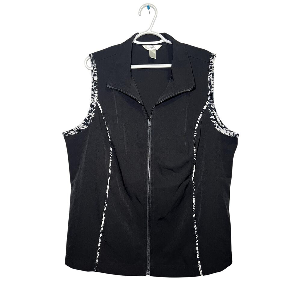 CJ Banks stretch full zip polyester vest womens 1X athleisure golf‎ coastal